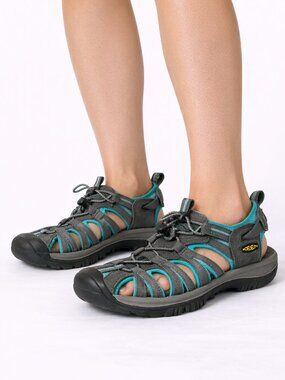 KEEN Women's Grey / Teal Whisper Sandals - Size 8.5 - Good preowned condition